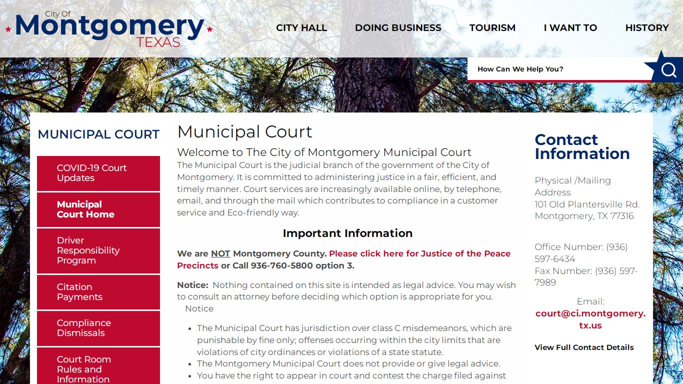 Municipal Court | City of Montgomery Texas